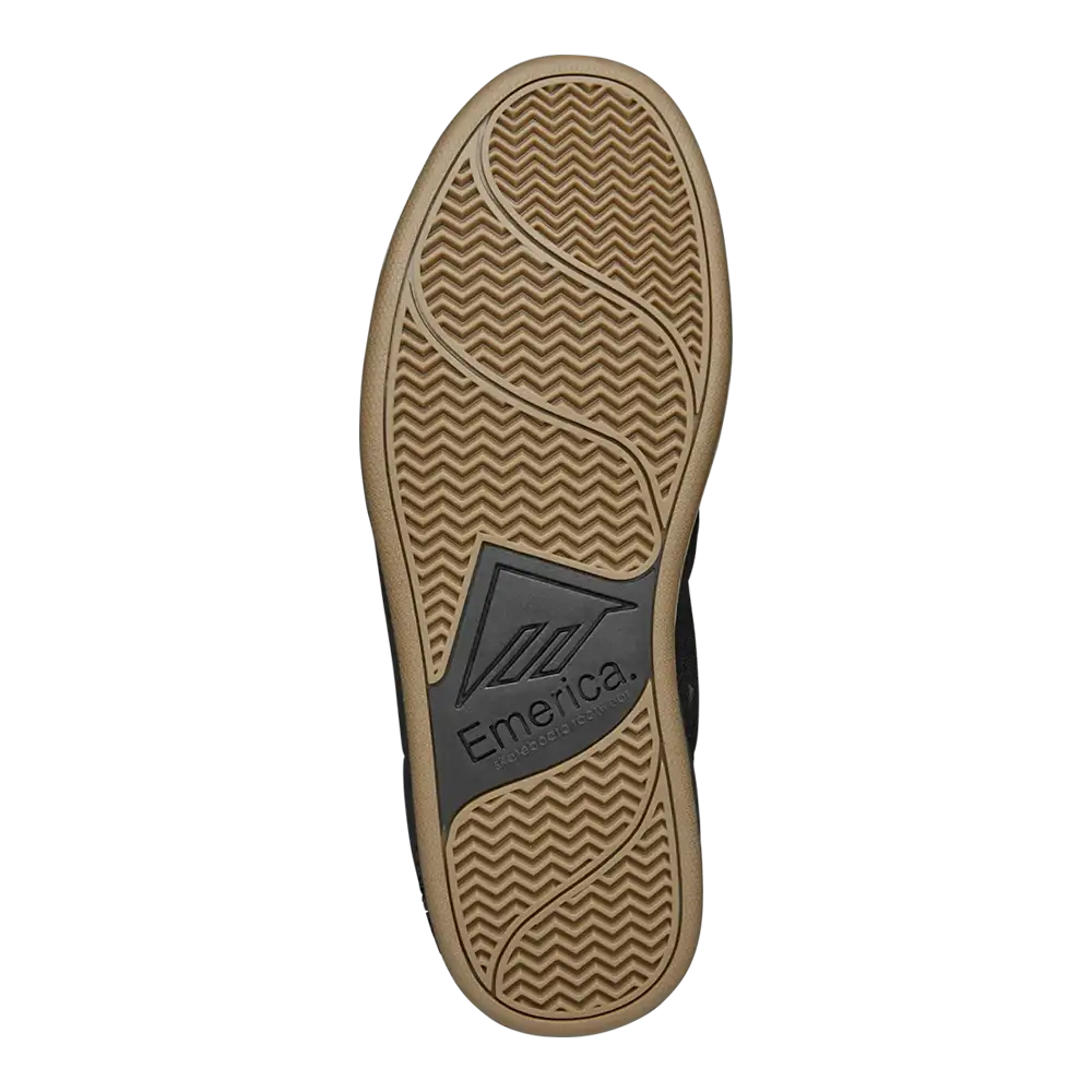 Heritic Low - Top Black/Gum Skate Shoe | Emerica Low-Top Shoe Emerica Skate Durable Skateboarding Skater Shoes