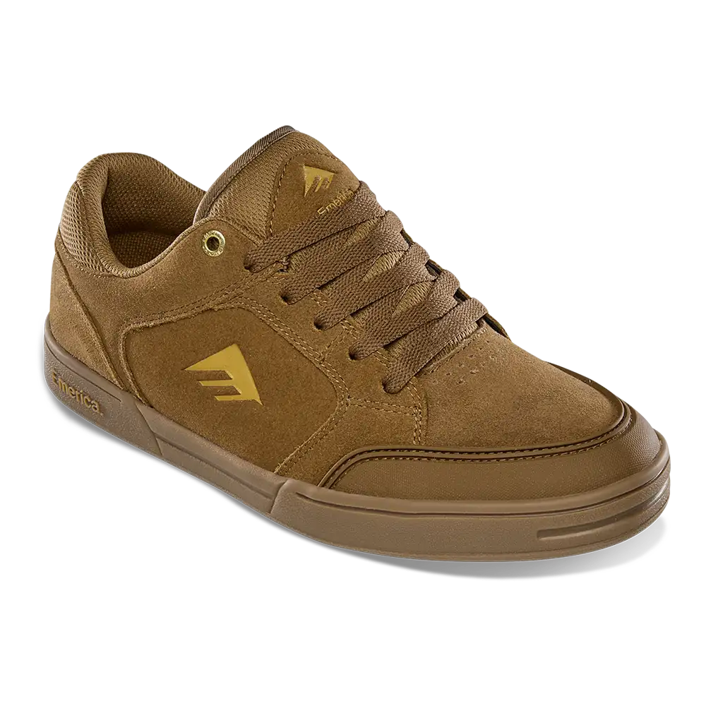 Heritic Low - Top Brown/Gum Skate Shoe | Emerica Low-Top Shoe Emerica Skate Durable Skateboarding Skater Shoes