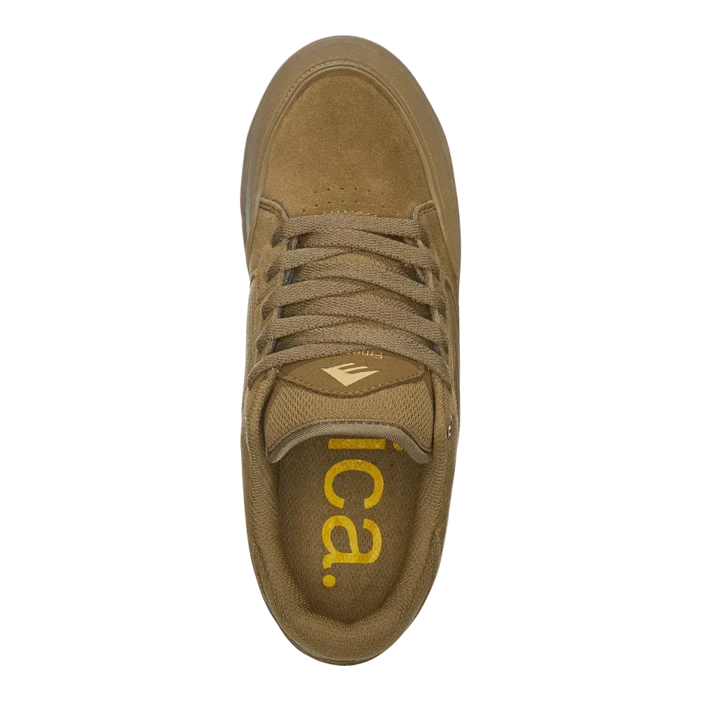 Heritic Low - Top Brown/Gum Skate Shoe | Emerica Low-Top Shoe Emerica Skate Durable Skateboarding Skater Shoes