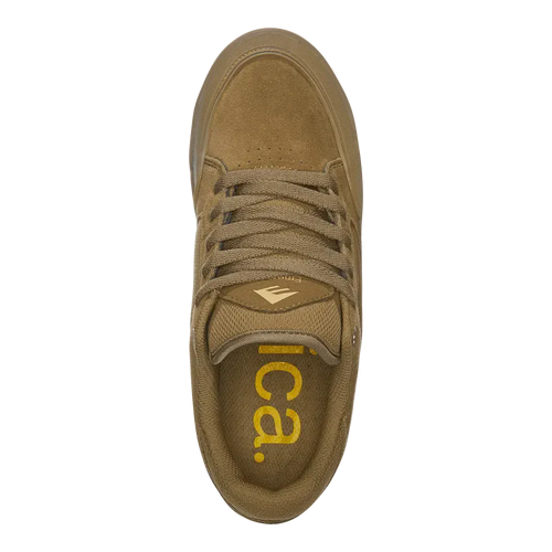 Heritic Low - Top Brown/Gum Skate Shoe | Emerica Low-Top Shoe Emerica Skate Durable Skateboarding Skater Shoes