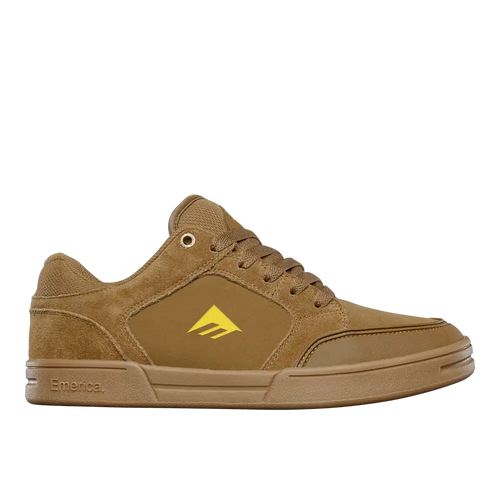 Heritic Low - Top Brown/Gum Skate Shoe | Emerica Low-Top Shoe Emerica Skate Durable Skateboarding Skater Shoes