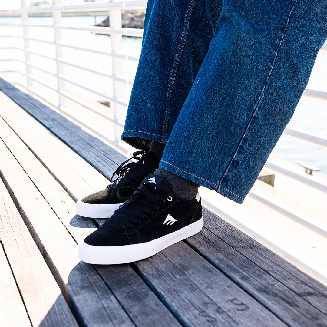 Moca Black - Cassic Men's Skate Shoes | Emerica CA Low-Top Shoe Emerica Skate Durable Skateboarding Skater Shoes