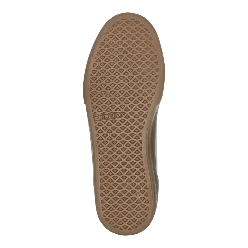 Moca - White/Gum Classic Men's Skate Shoes | Emerica CA Low-Top Shoe Emerica Skate Durable Skateboarding Skater Shoes