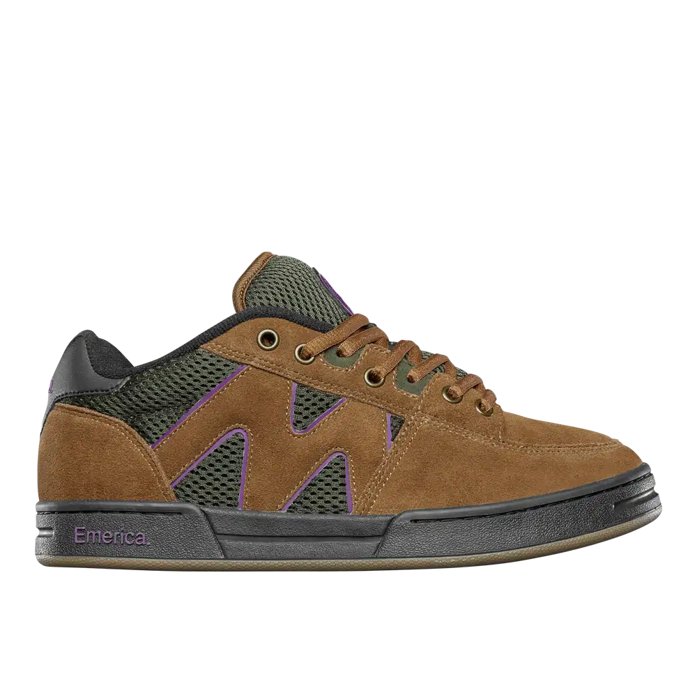 OG-1 Skate Shoe Low - Top Brown/Green | Emerica Low-Top Shoe Emerica Skate Durable Skateboarding Skater Shoes
