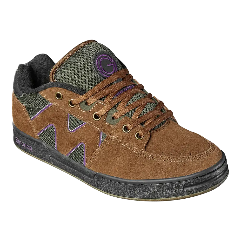 OG-1 Skate Shoe Low - Top Brown/Green | Emerica Low-Top Shoe Emerica Skate Durable Skateboarding Skater Shoes