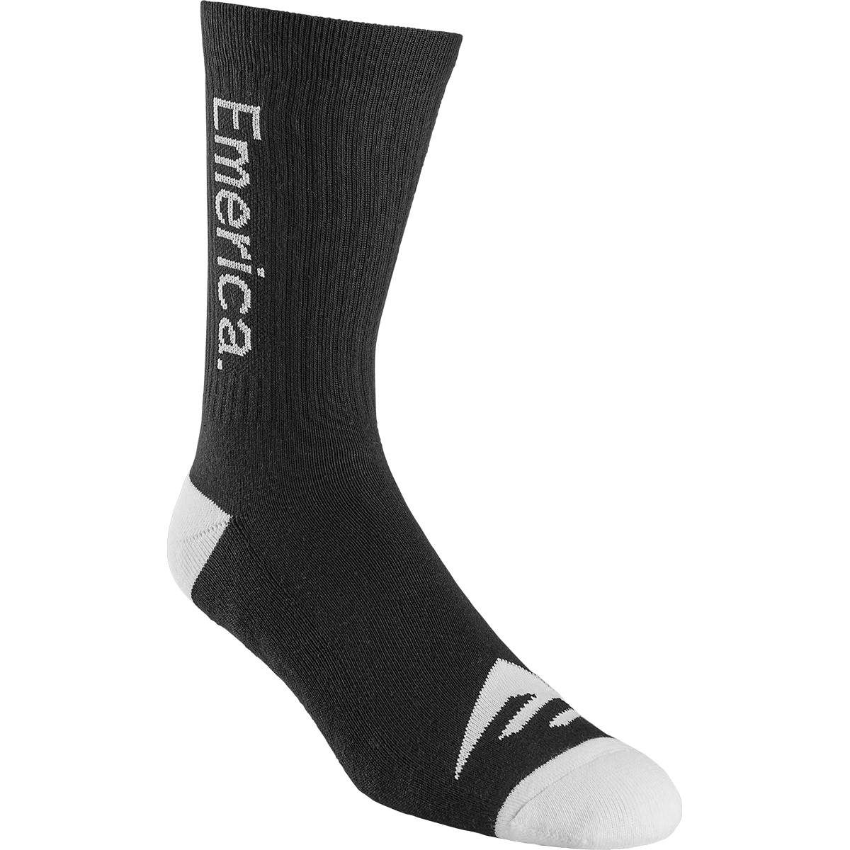Pure Crew Sock - Black/White Skate Socks | Emerica CA Crew Sock Emerica BLACK/WHITE / ONE SIZE Skate Durable Skateboarding Skater Shoes 6140001181.976.OS.1ST 7630961810436