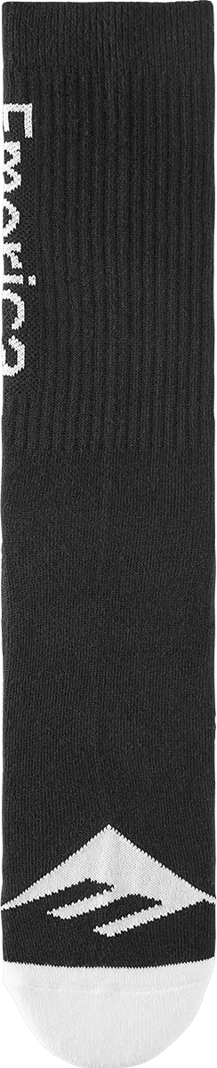Pure Crew Sock - Black/White Skate Socks | Emerica CA Crew Sock Emerica BLACK/WHITE / OS Skate Durable Skateboarding Skater Shoes 6140001181.976.OS.1ST 7630961810436