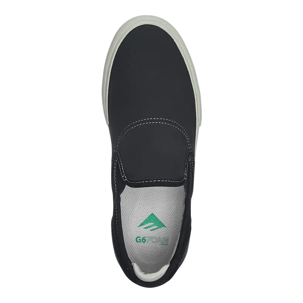 Wino G6 Slip-On Low -Top Sakte Shoe Black/Tan | Emerica Low-Top Shoe Emerica Skate Durable Skateboarding Skater Shoes